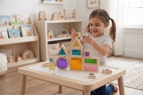 Set de Bloques de Madera de luz y  Color – 32 piezas