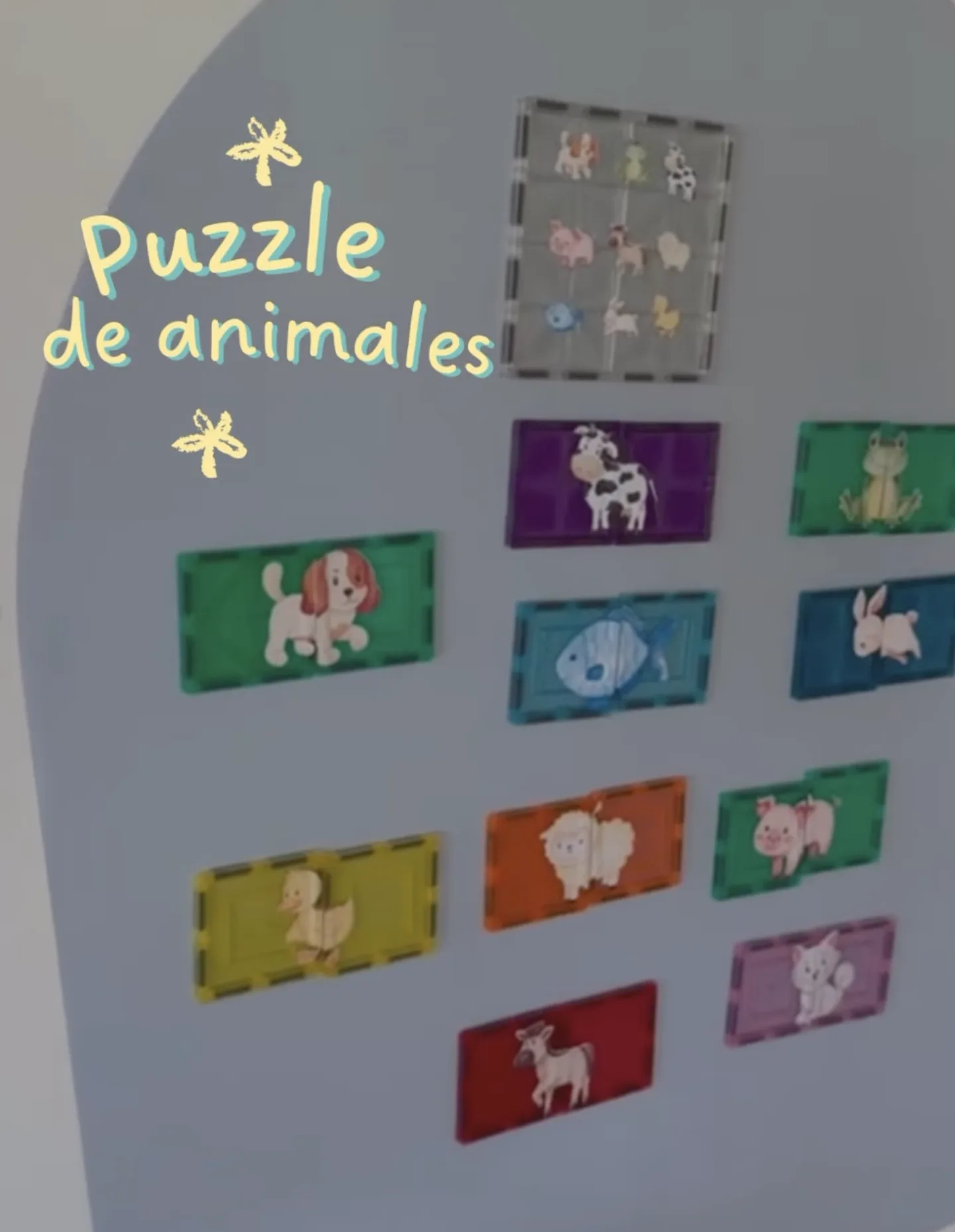 Rompecabezas de animales hecho con fichas magnéticas