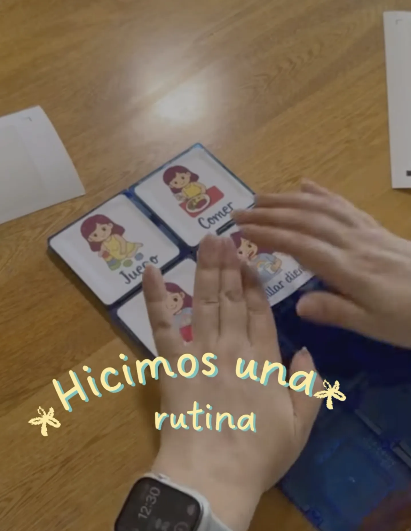 Fichas magnéticas con tarjetas de actividades de la rutina